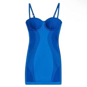 Adidas IVY PARK x Beyonce Collab Blue Body Con Mini Corset Bustier Dress Large
